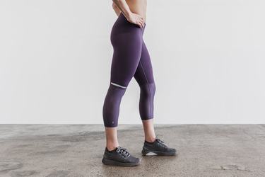 Nobull Pace Crop Women's Tights Brown | Australia (DK1259)